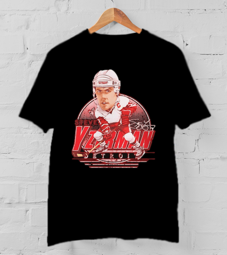 Steve Yzerman Detroit Red Wings Bruce Stark Collection Away Signature T-Shirt