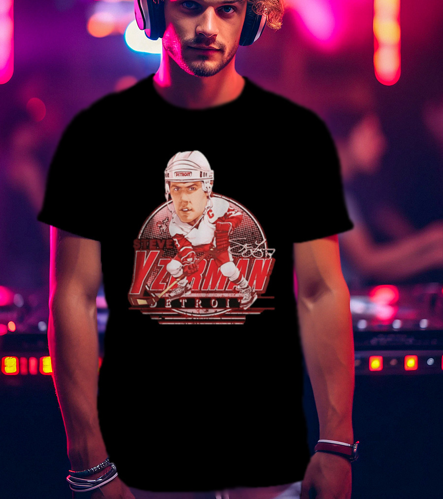 Steve Yzerman Detroit Red Wings Bruce Stark Collection Away Signature T-Shirt