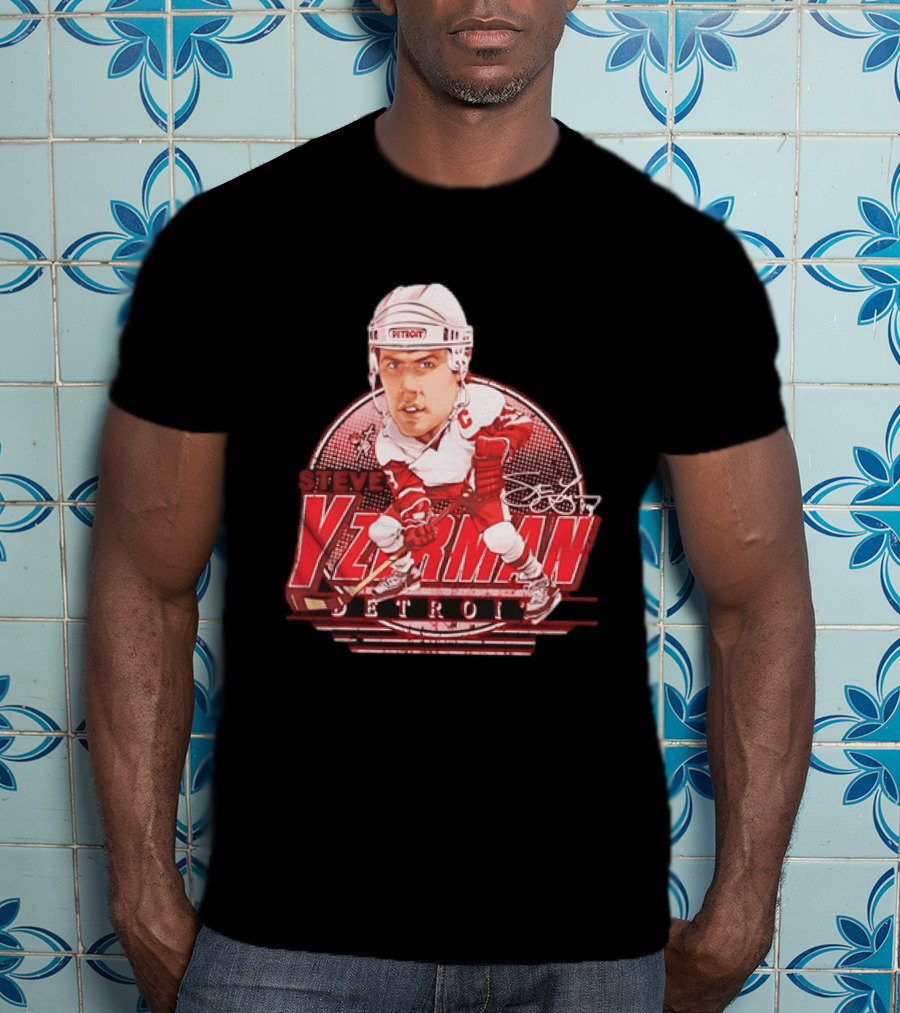 Steve Yzerman Detroit Red Wings Bruce Stark Collection Away Signature T-Shirt