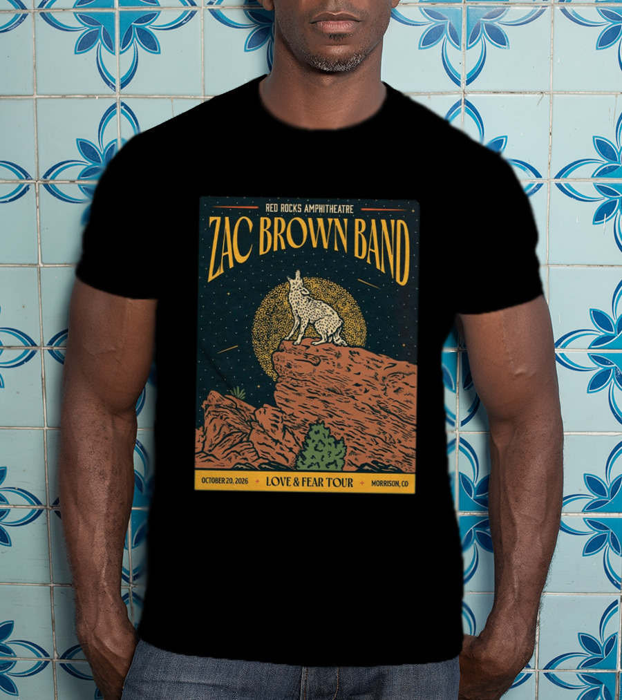 Zac Brown Band Love & Fear Tour Red Rocks Amphitheatre October 20 2026 Morrison CO T-Shirt