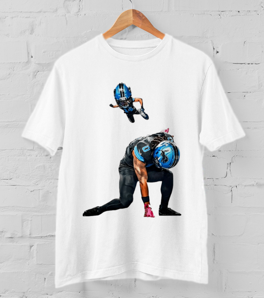 Amon Ra St. Brown Jahmyr Gibbs Super Hero Celebration Football Lions T-Shirt