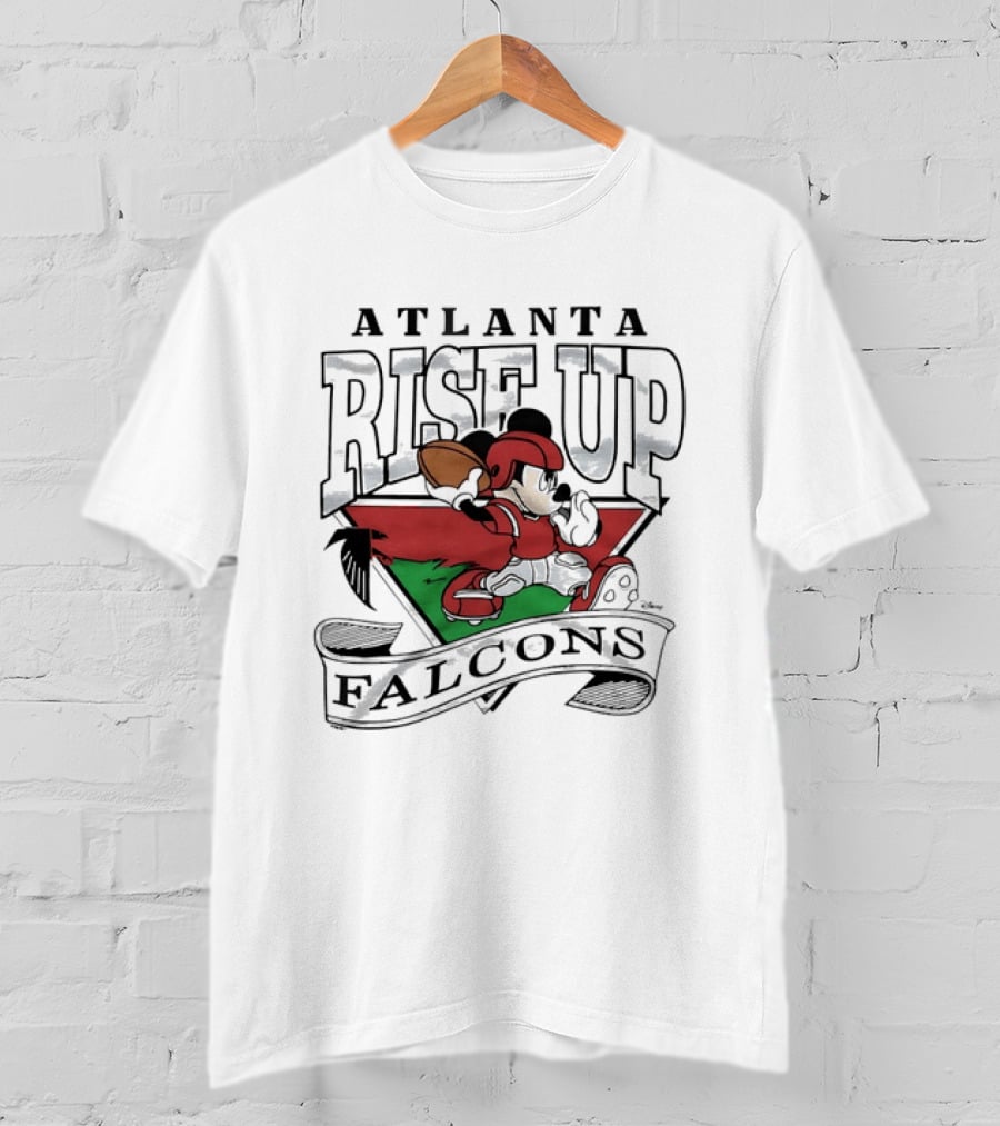 Atlanta Falcons Mickey Mouse Rise Up Football T-Shirt