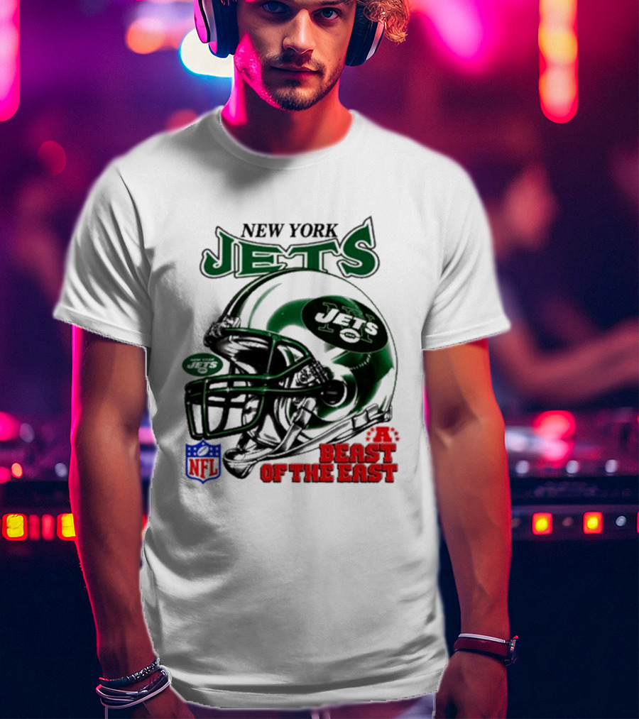 New York Jets Beast Of The East NFL Helmet T-Shirt