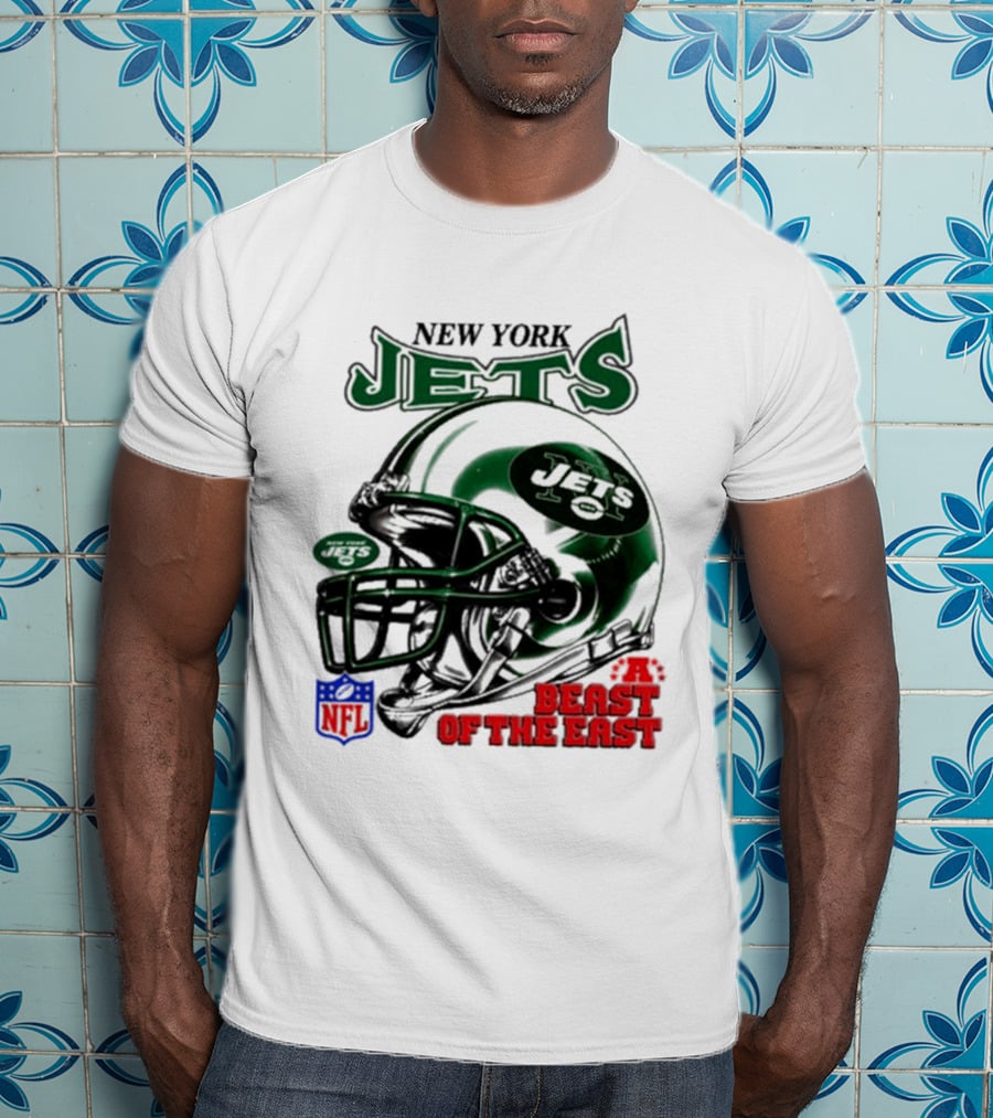 New York Jets Beast Of The East NFL Helmet T-Shirt