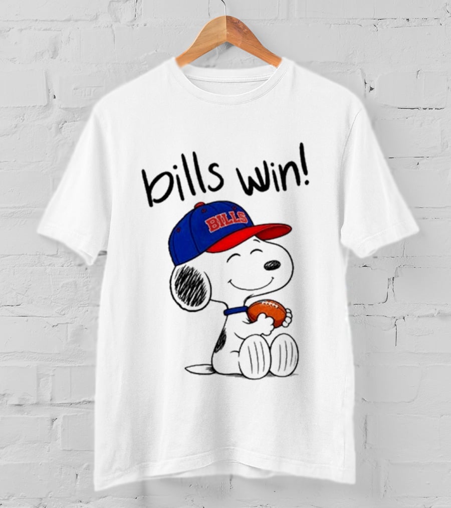 Snoopy Bills Win Buffalo Football Cartoon T-Shirt
