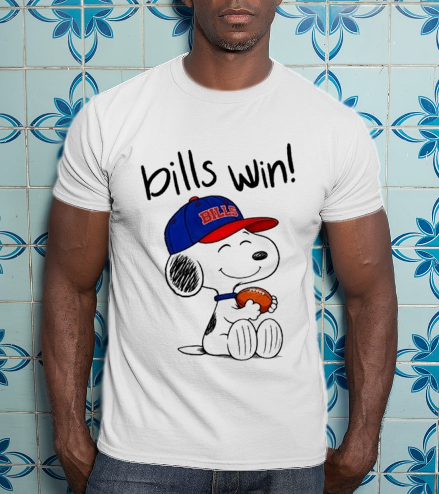 Snoopy Bills Win Buffalo Football Cartoon T-Shirt