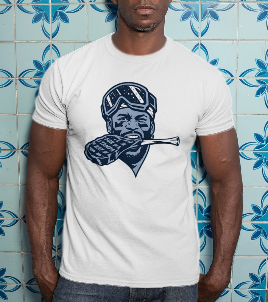 Tampa Bay Rays Yandy Diaz For Tampa Bay Tomahawk Light Blue T-Shirt