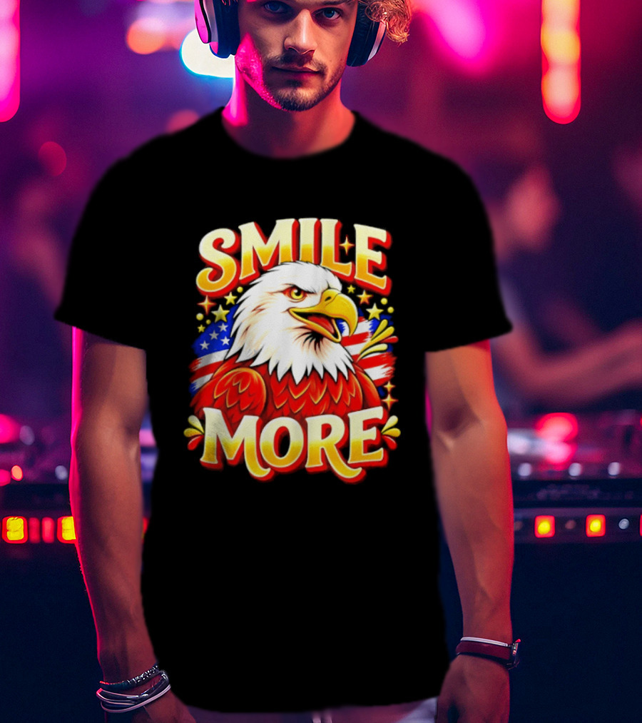 Smile More American Eagle Flag T-Shirt