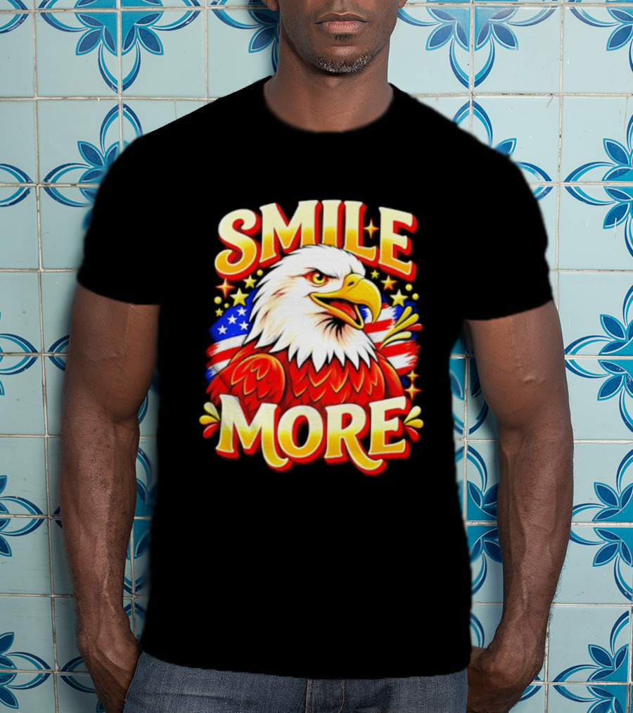 Smile More American Eagle Flag T-Shirt