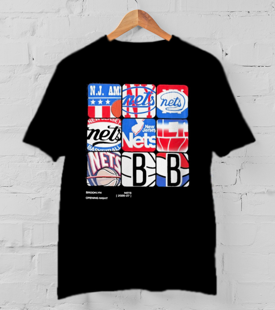 New Jersey Brooklyn Nets Basketball Logos And Imagery 2026 27 T-Shirt