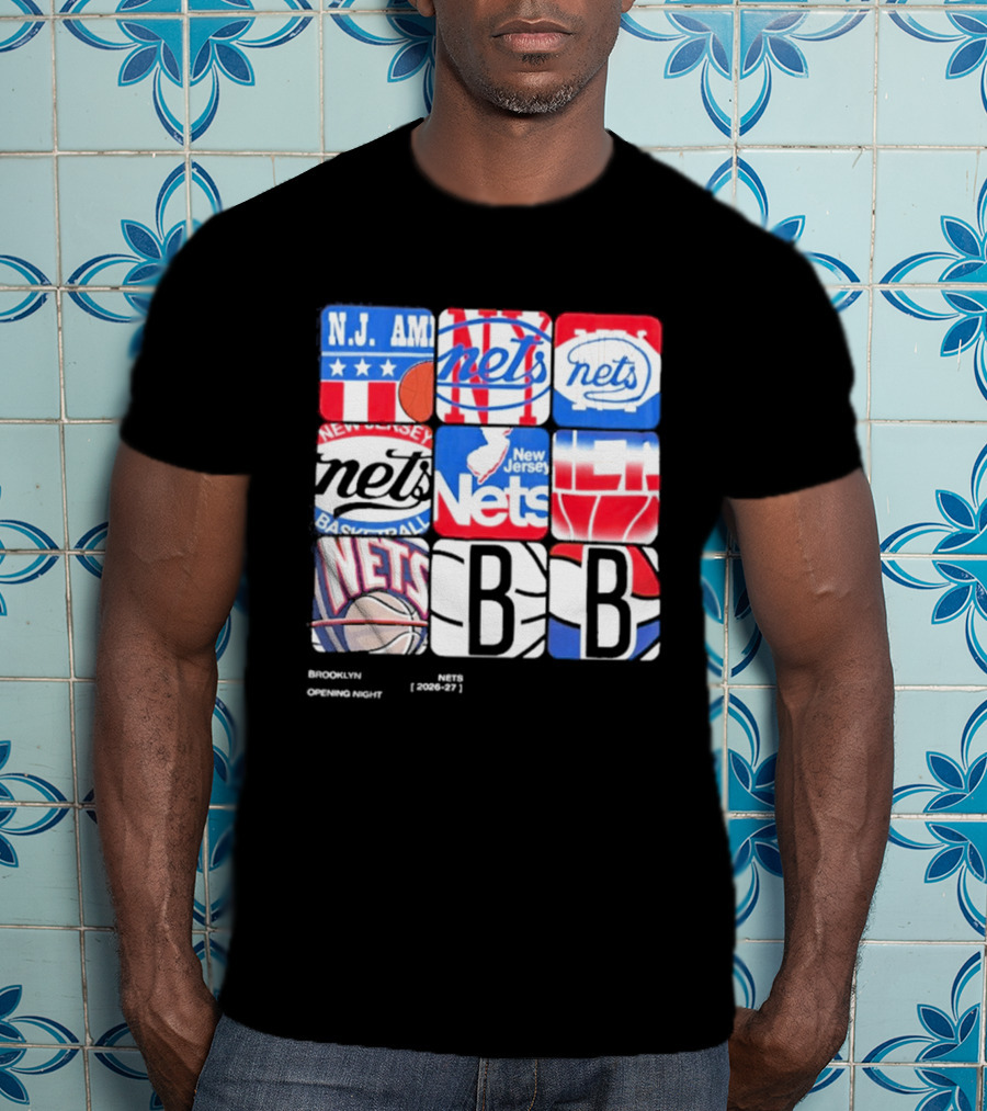 New Jersey Brooklyn Nets Basketball Logos And Imagery 2026 27 T-Shirt
