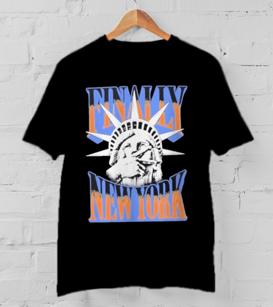 FINALLY New York Knicks Jalen Brunson Statue Of Liberty Hand Sign T-Shirt