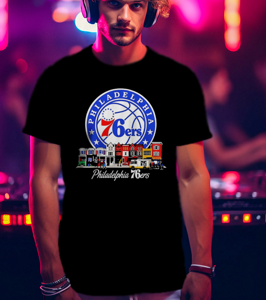 Philadelphia 76ers Basketball Cityscape T-Shirt