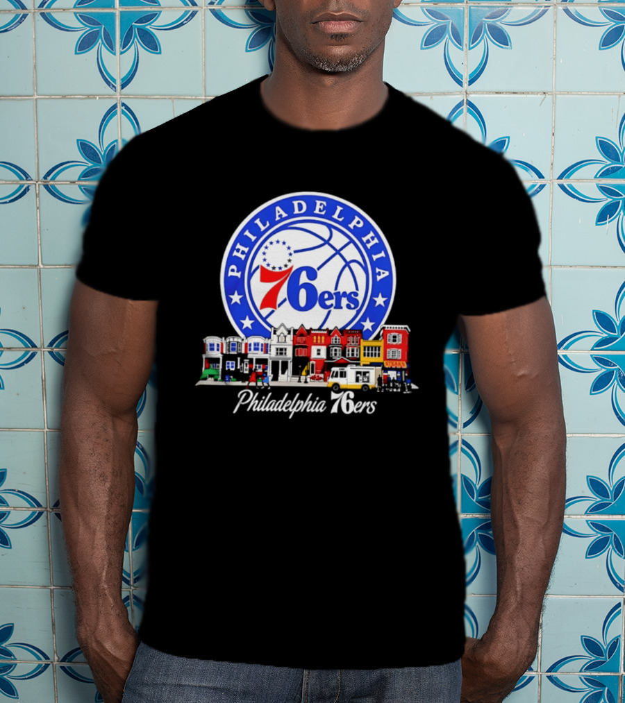Philadelphia 76ers Basketball Cityscape T-Shirt