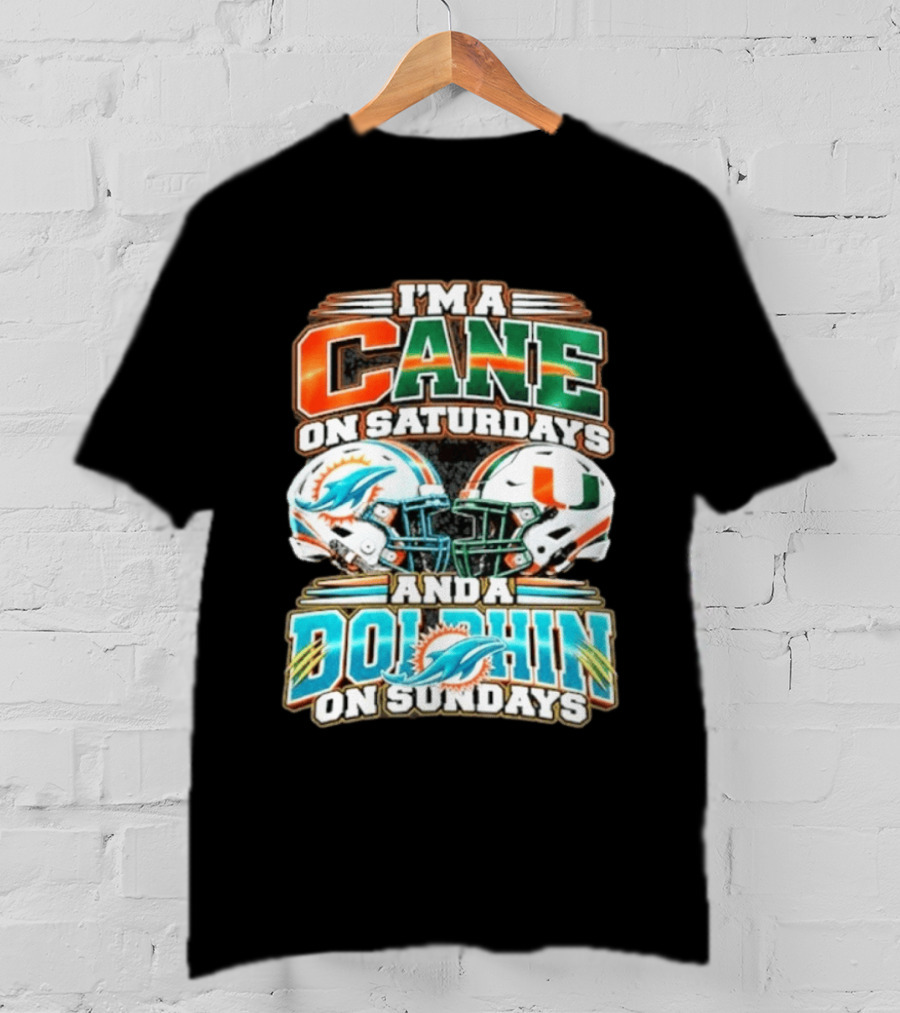 I'm A Cane On Saturdays And A Dolphin On Sundays Helmets T-Shirt
