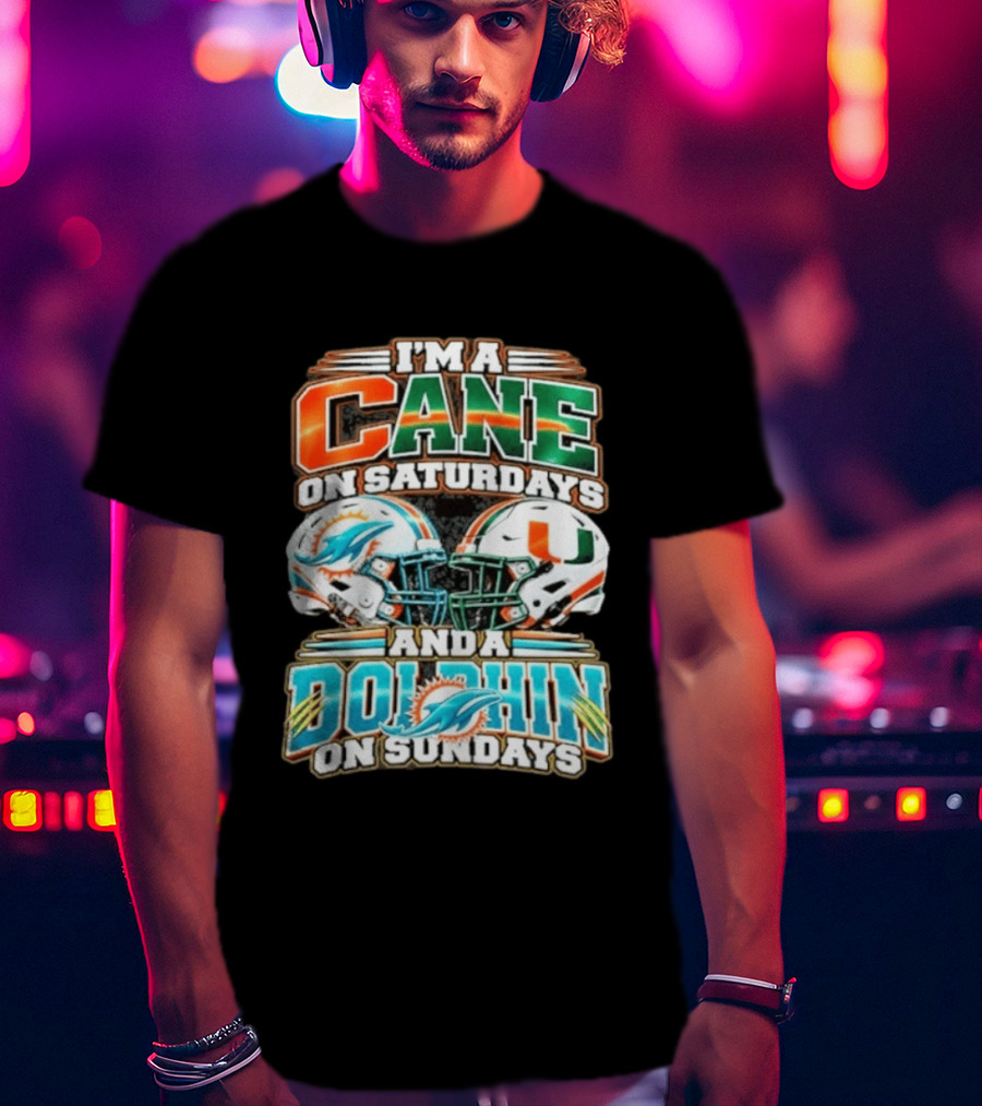 I'm A Cane On Saturdays And A Dolphin On Sundays Helmets T-Shirt