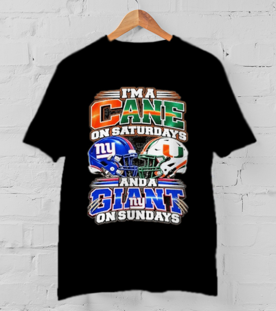 I'm A Cane On Saturdays And A Giant On Sundays NY Helmets T-Shirt