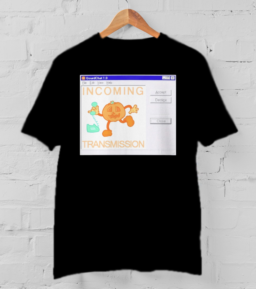 GourdChat 1.0 Incoming Transmission Pumpkin Halloween T-Shirt