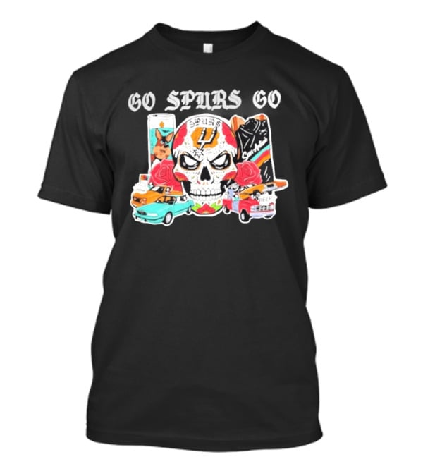 San Antonio Spurs Skull Beep Halloween Rose Cars Spurs 4 San Antonio T-Shirt