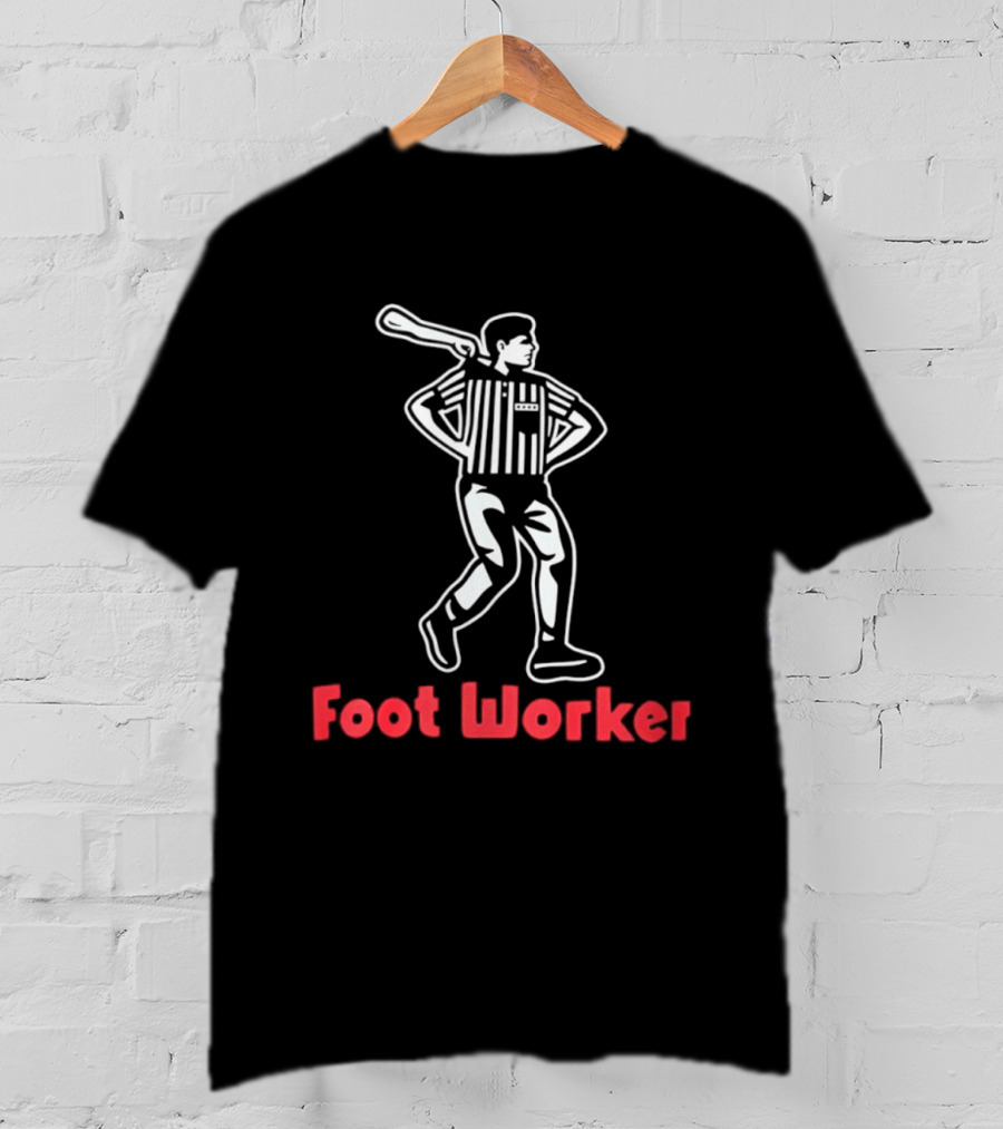 Referee Stripes Foot Worker Football Soccer Bat T-Shirt