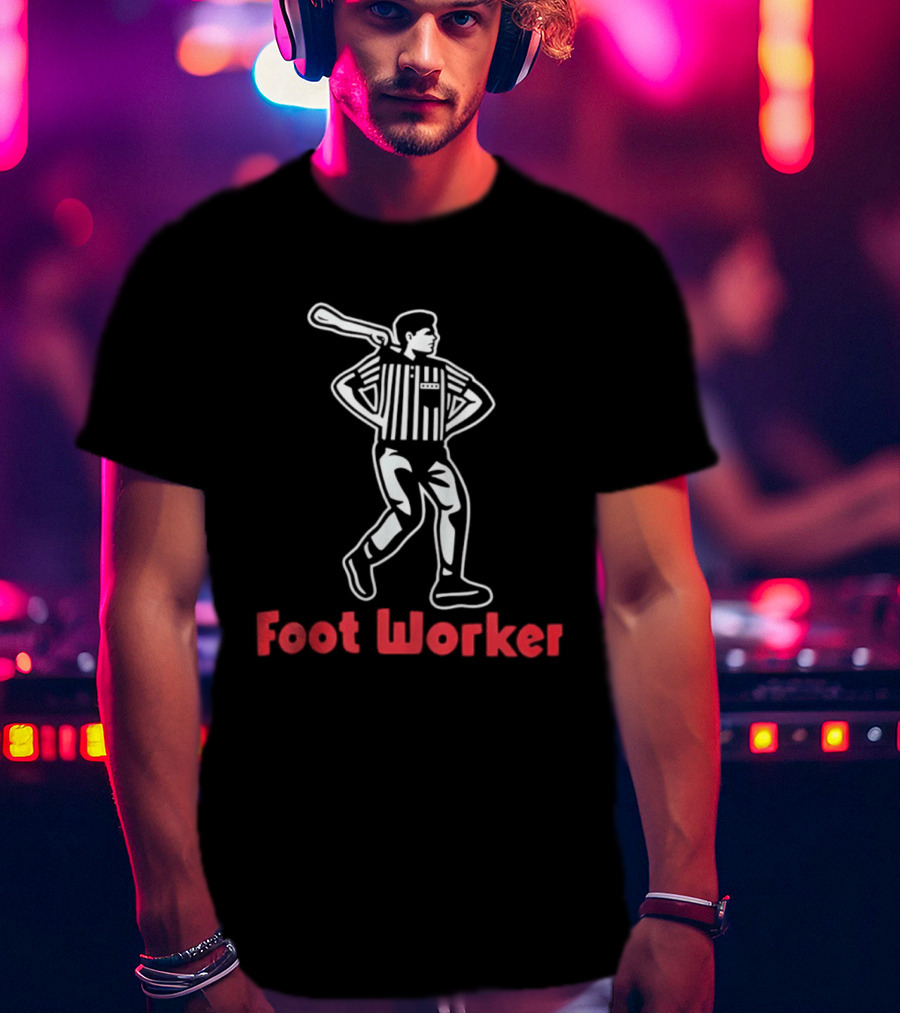 Referee Stripes Foot Worker Football Soccer Bat T-Shirt