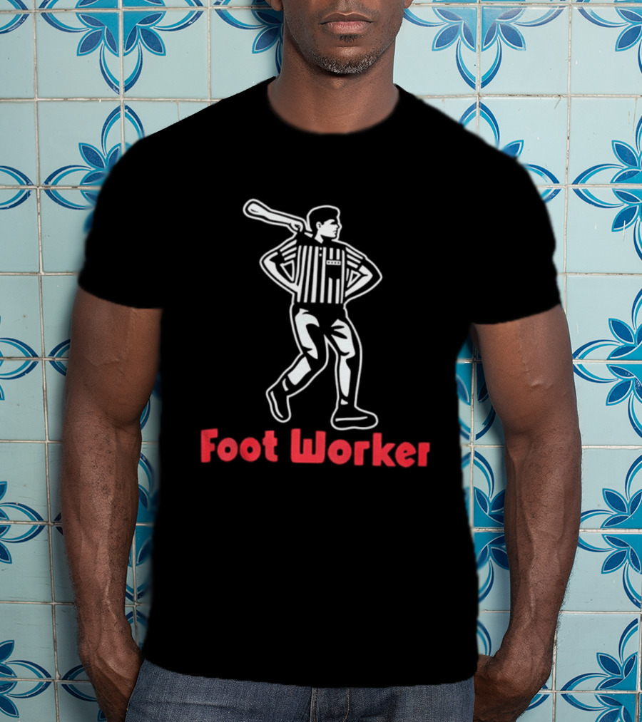 Referee Stripes Foot Worker Football Soccer Bat T-Shirt