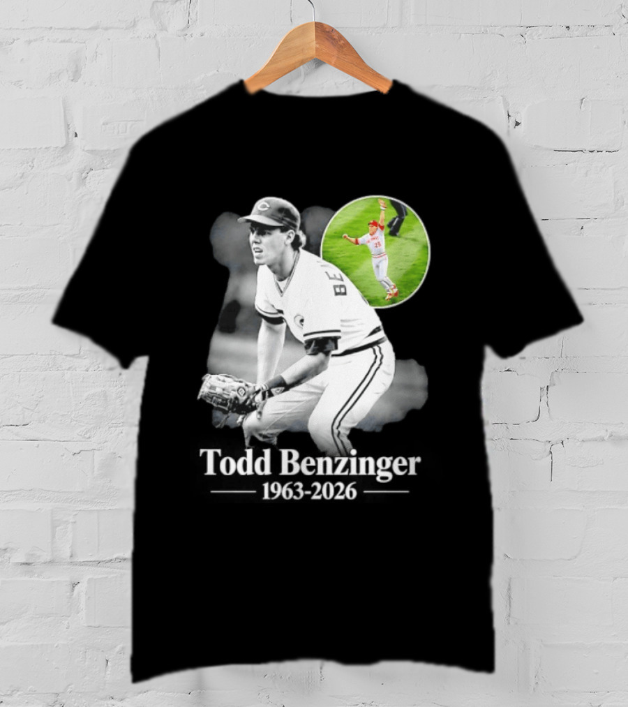 Todd Benzinger Cincinnati Reds 1963 2026 Rest In Peace Baseball Legacy T-Shirt
