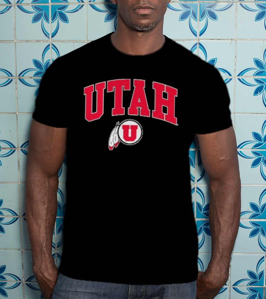 Utah Utes Drum And Feather U Logo Red UTAH T-Shirt