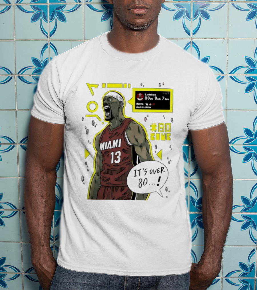 Bam Adebayo Miami Heat 80 Points Record Manga NBA 2026 T-Shirt