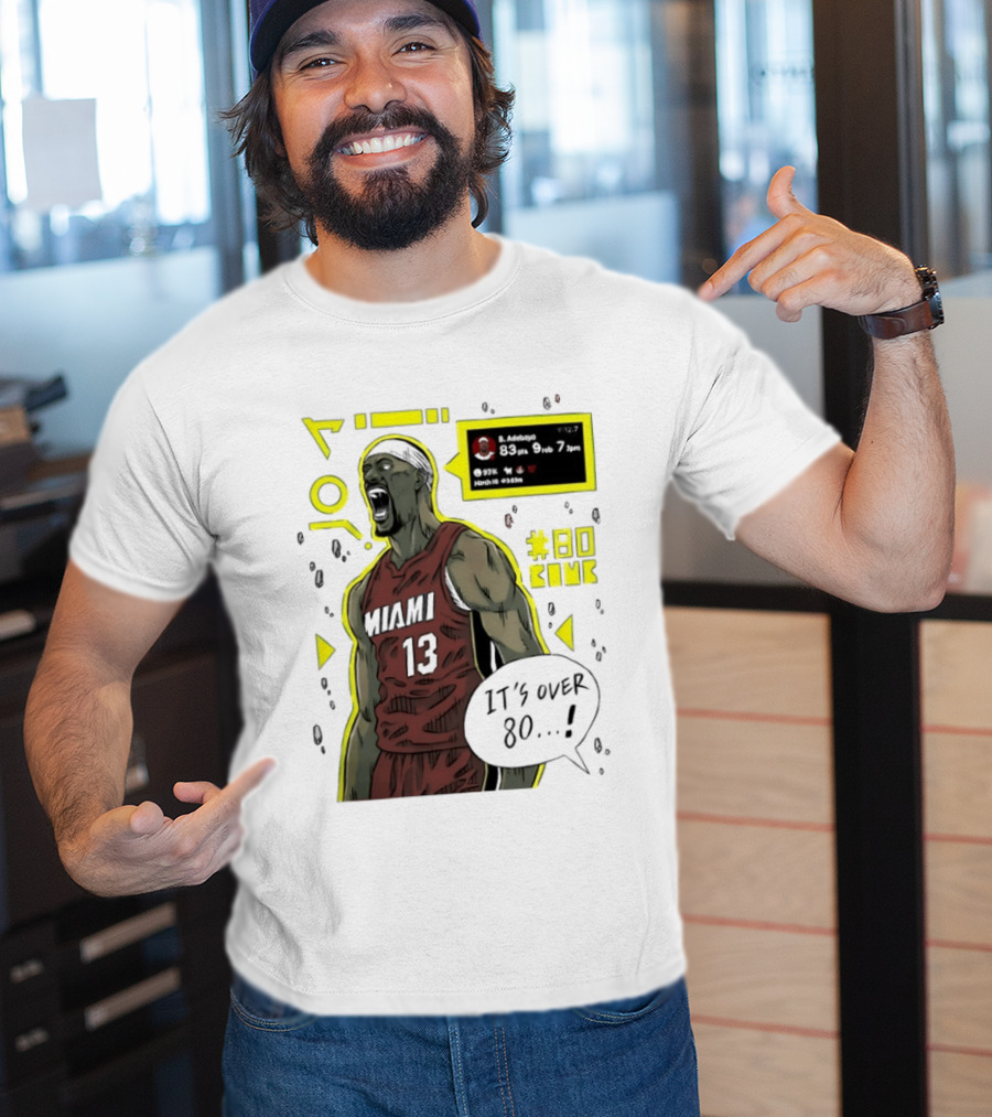 Bam Adebayo Miami Heat 80 Points Record Manga NBA 2026 T-Shirt