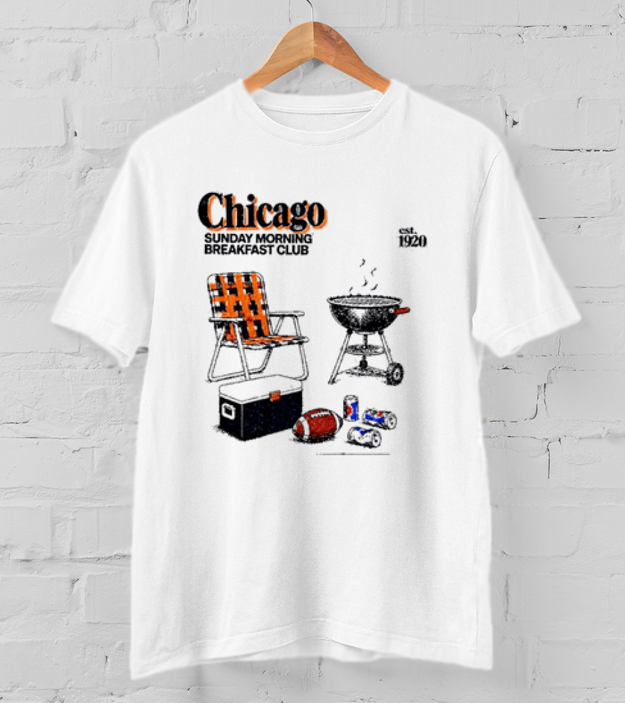 Chicago Sunday Morning Breakfast Club Tailgate Football Game Day Essentials T-Shirt
