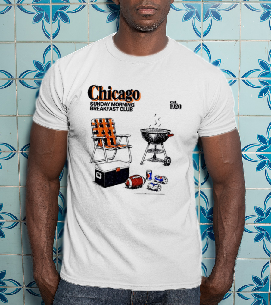 Chicago Sunday Morning Breakfast Club Tailgate Football Game Day Essentials T-Shirt