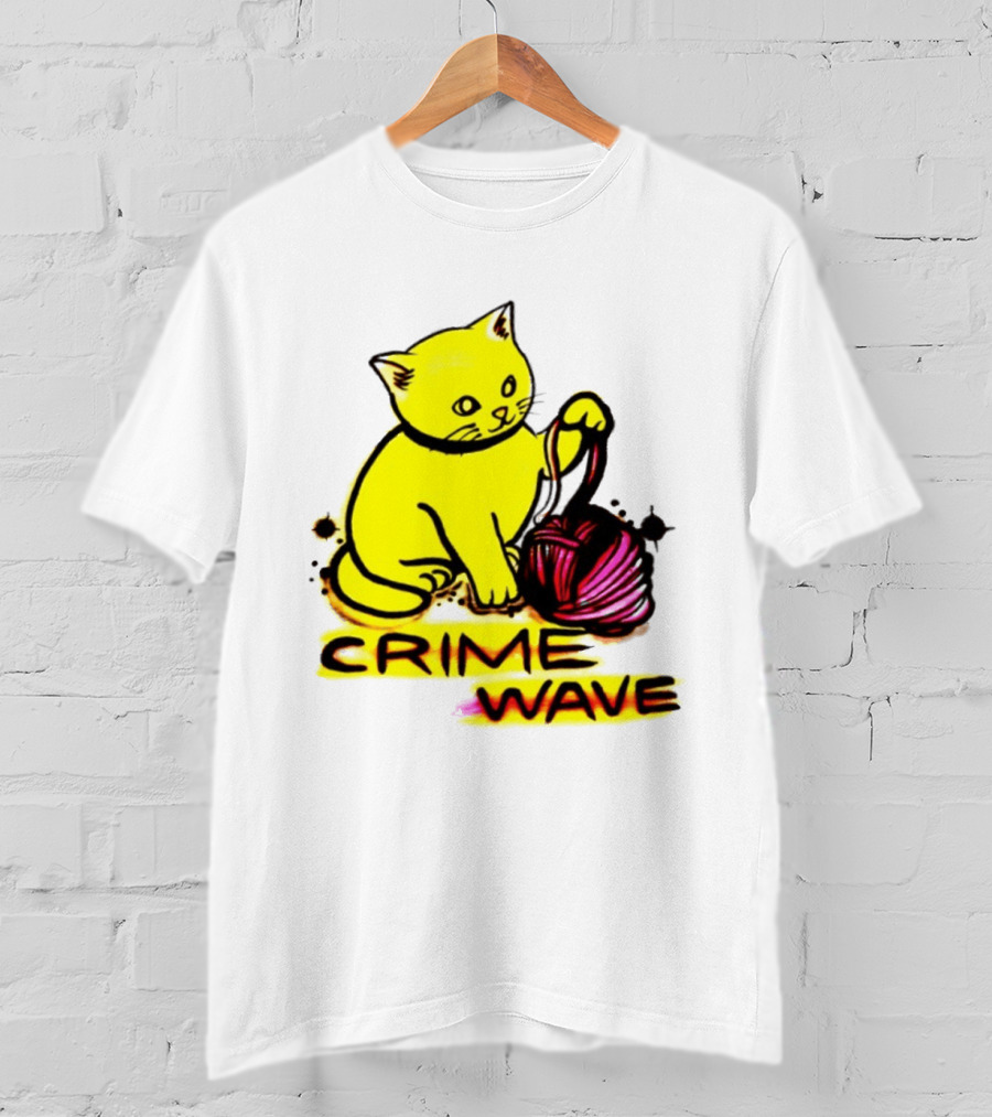 Crime Wave Cat Playing With Yarn T-Shirt