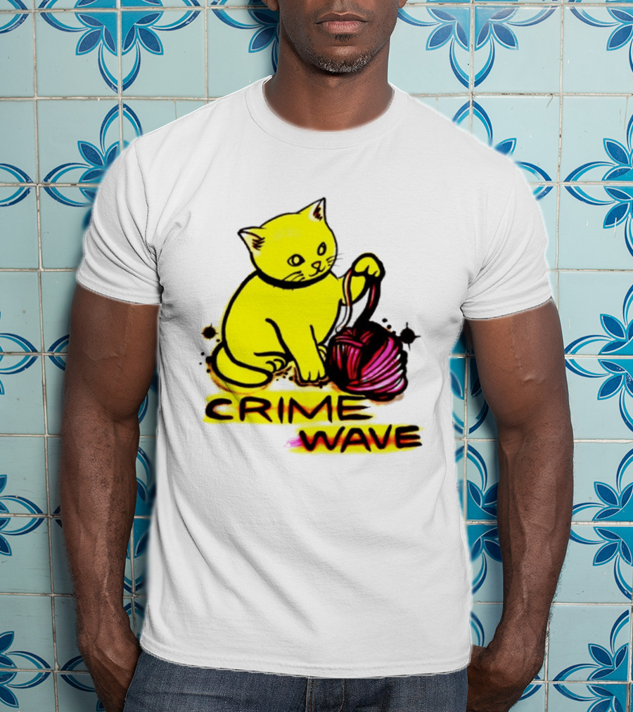 Crime Wave Cat Playing With Yarn T-Shirt