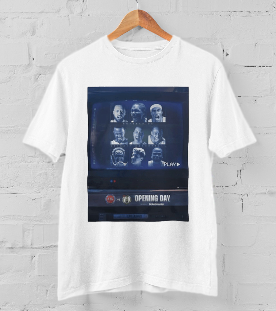 Detroit Pistons Vs Boston Celtics NBA 2026 Opening Day October 20 Ticketmaster CRT TV Play T-Shirt