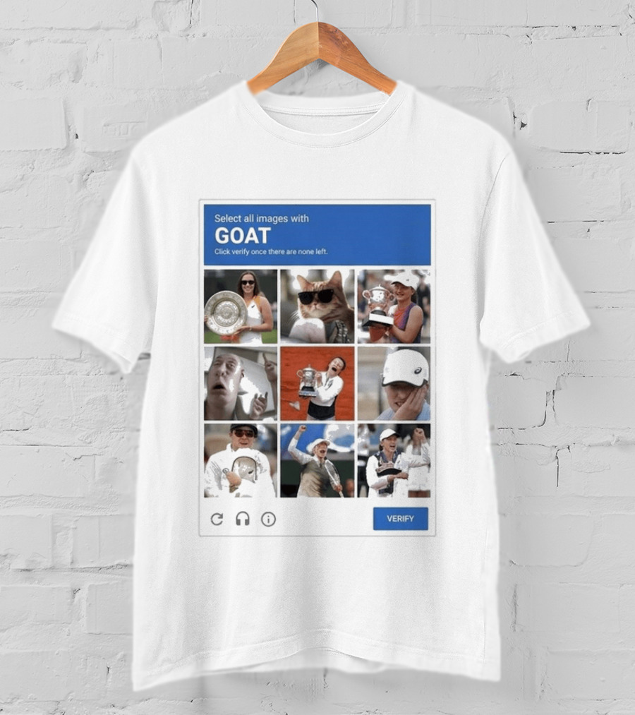 Iga Swiatek Select All Images With GOAT Tennis Champion Fun Meme T-Shirt