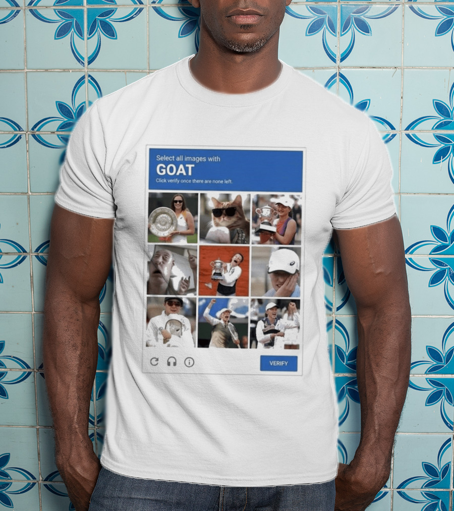 Iga Swiatek Select All Images With GOAT Tennis Champion Fun Meme T-Shirt