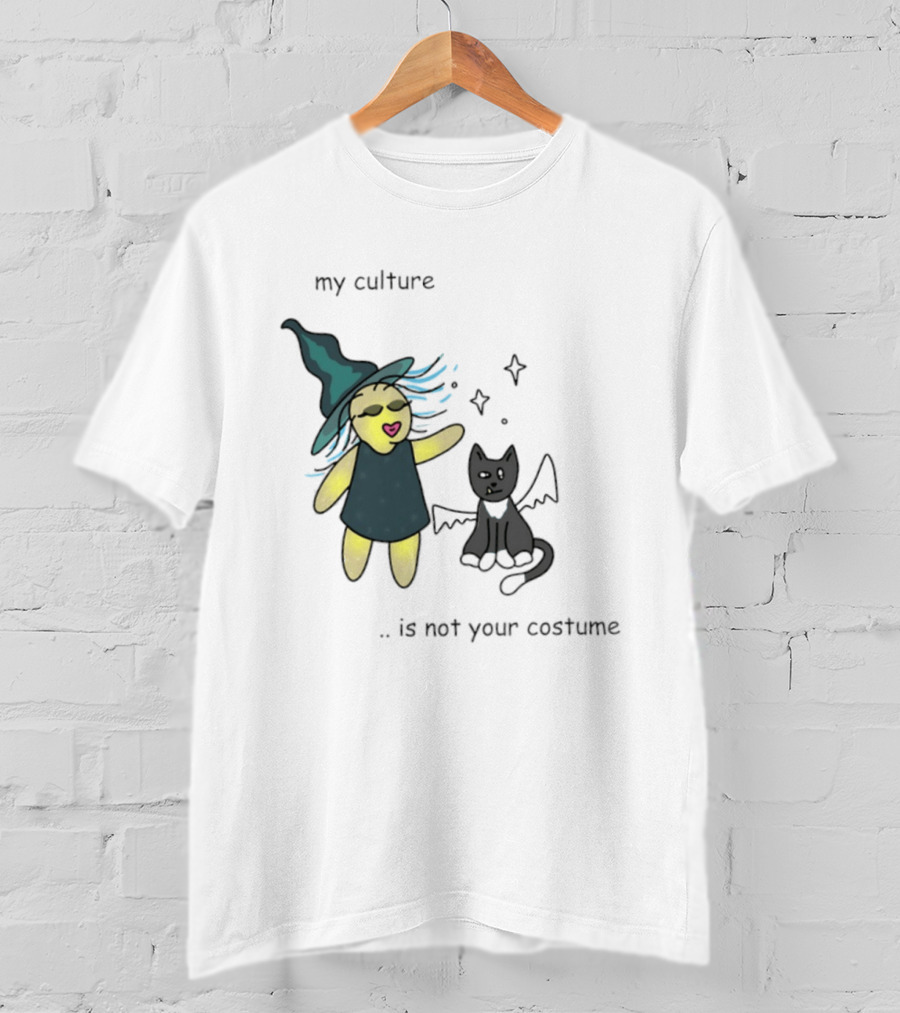 My Culture Is Not Your Costume Witch With Bat Cat T-Shirt