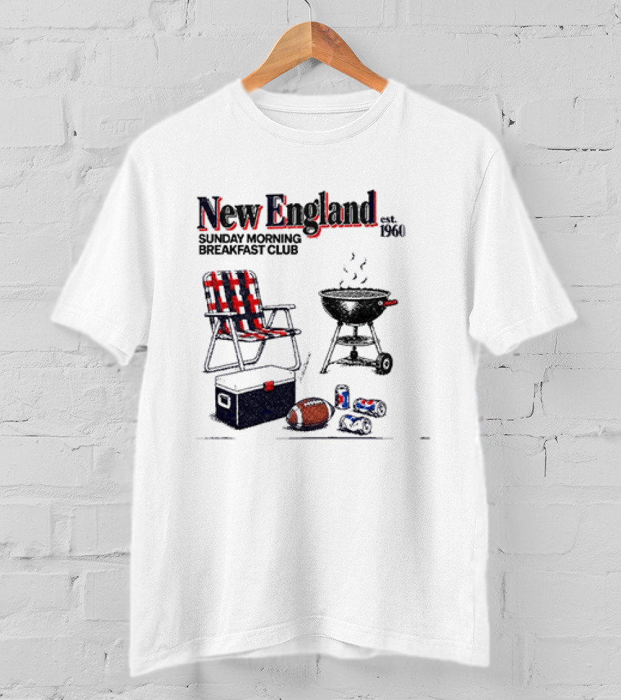 New England Sunday Morning Breakfast Club Football Tailgate Game Day Essentials T-Shirt