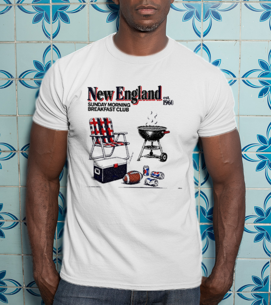 New England Sunday Morning Breakfast Club Football Tailgate Game Day Essentials T-Shirt