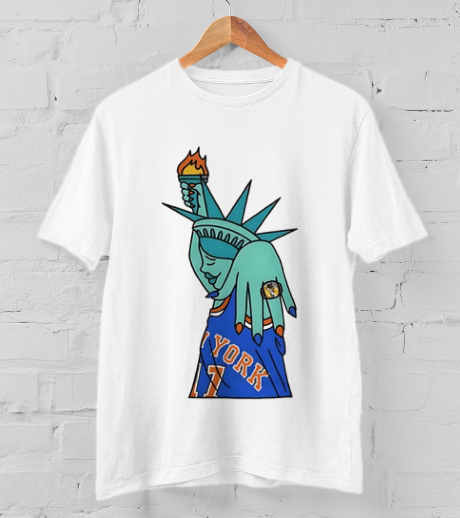 New York Knicks Statue Of Liberty 11 Rings NBA 2026 T-Shirt
