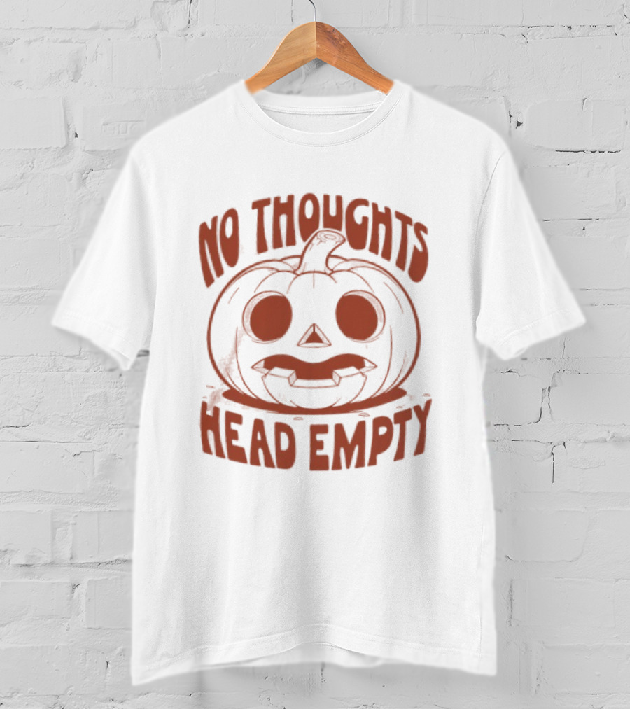 No Thoughts Head Empty Pumpkin Halloween 2026 T-Shirt