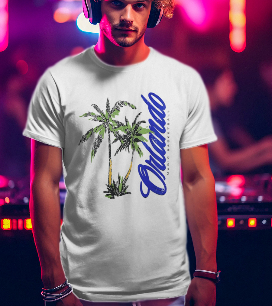 Orlando Magic Basketball Palm Tree NBA Vibrant Tropical Team Spirit T-Shirt