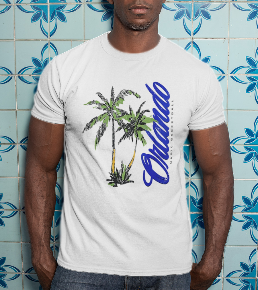 Orlando Magic Basketball Palm Tree NBA Vibrant Tropical Team Spirit T-Shirt
