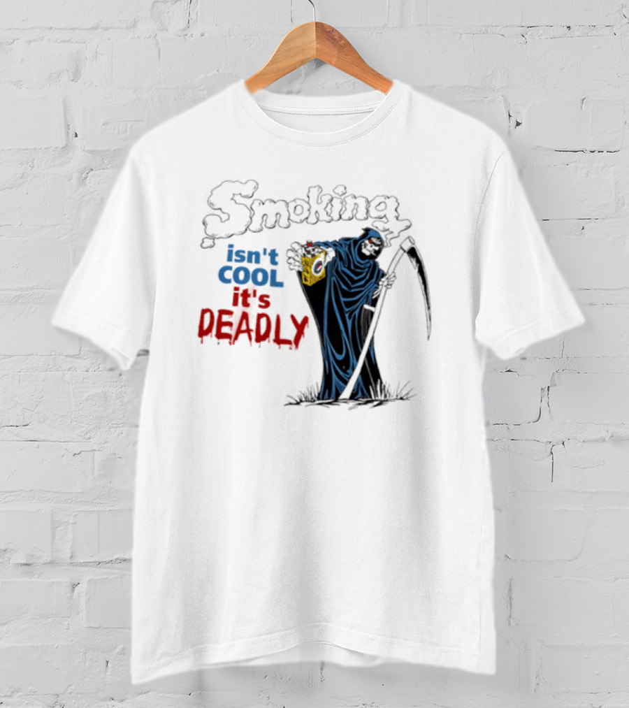 Smoking Isn't Cool It's Deadly Grim Reaper T-Shirt