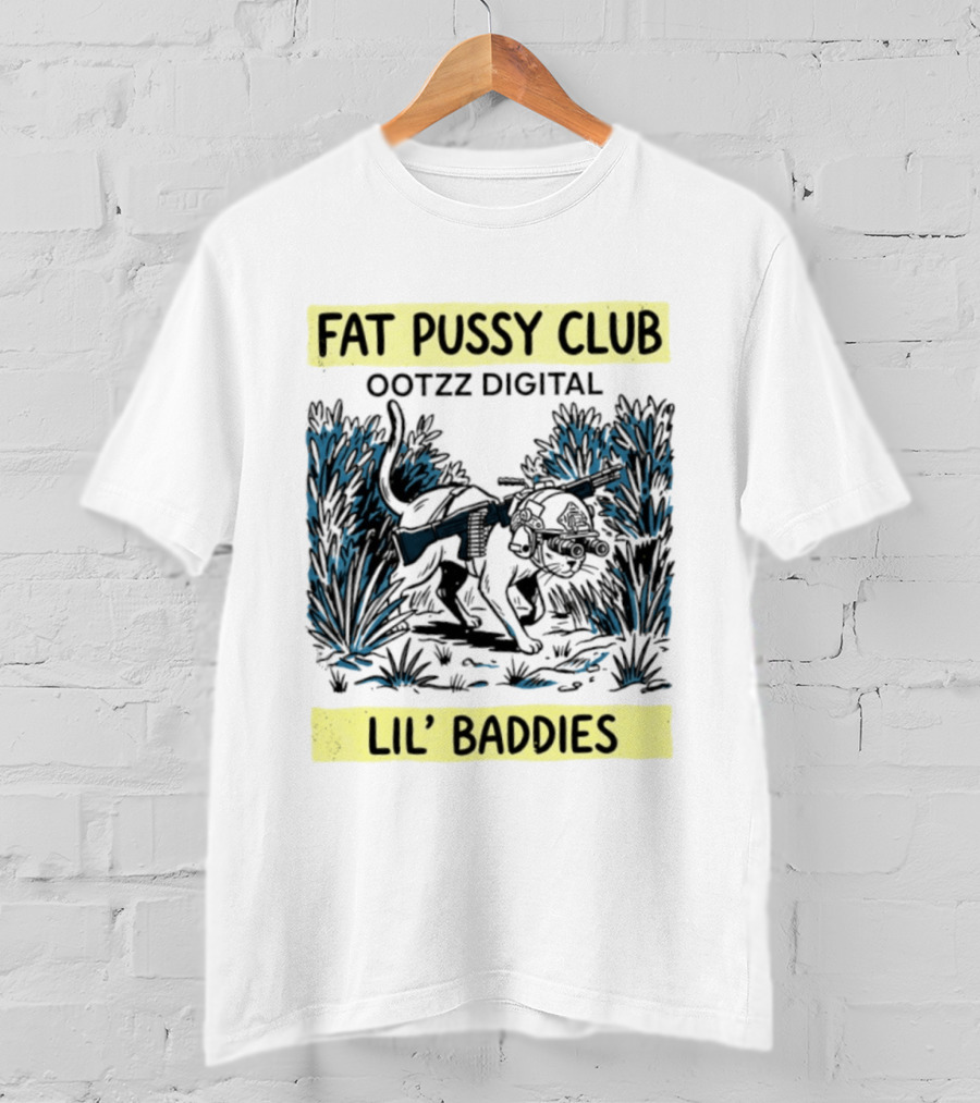 Fat Pussy Club Soldier Cat Ootzz Digital Lil' Baddies T-Shirt
