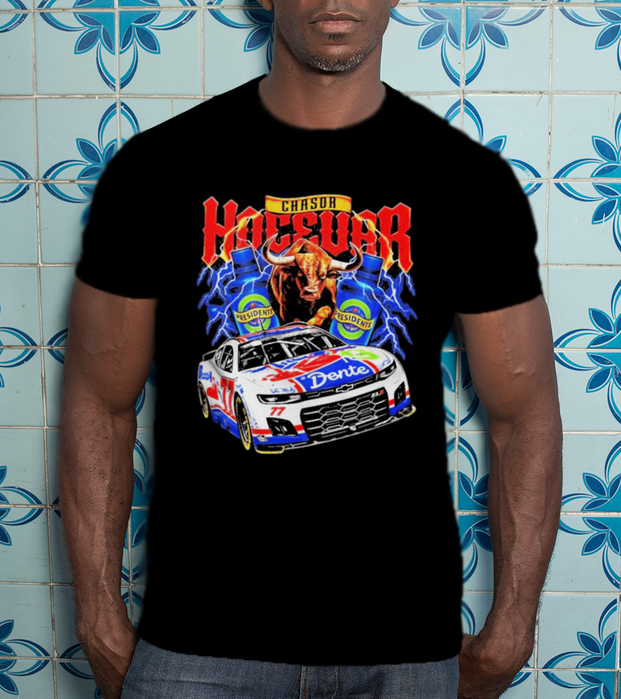 Chase Hocevar No. 77 Dente Presidente Bull NASCAR Spire Motorsports 2026 Racing T-Shirt