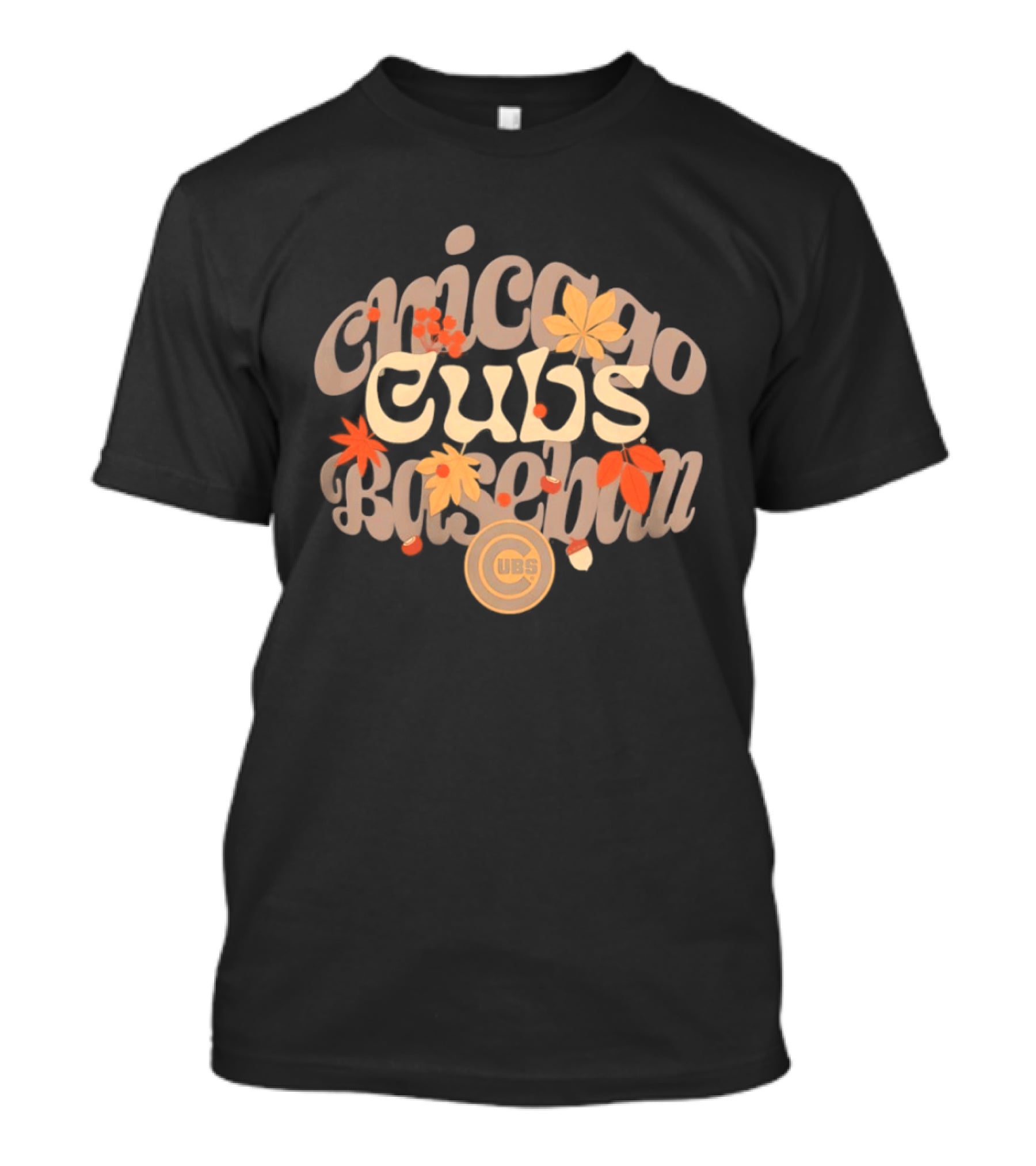 Chicago Cubs Baseball Fall Leaves Halloween Season 2026 T-Shirt