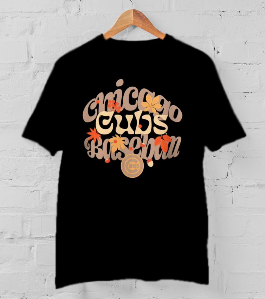 Chicago Cubs Baseball Fall Leaves Halloween Season 2026 T-Shirt