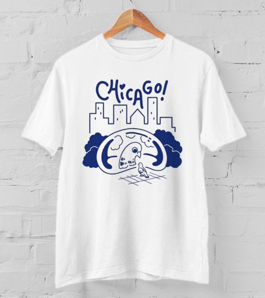 Chicago Skyline Bean Avi Matzo X RAYGUN T-Shirt